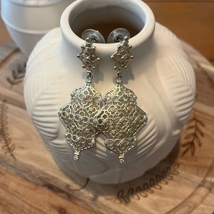Kendra Scott Filigree Drop Earrings in Silver Tone